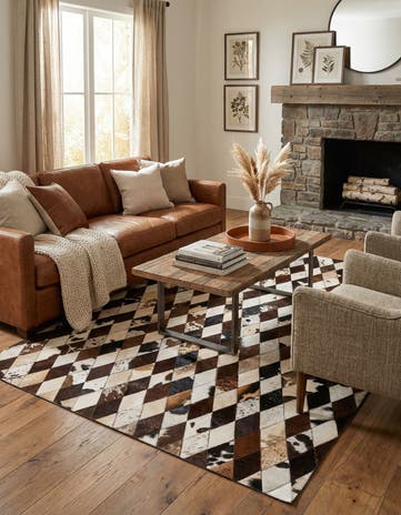 4' 8 x 6' 9 Cowhide Stocks Rug