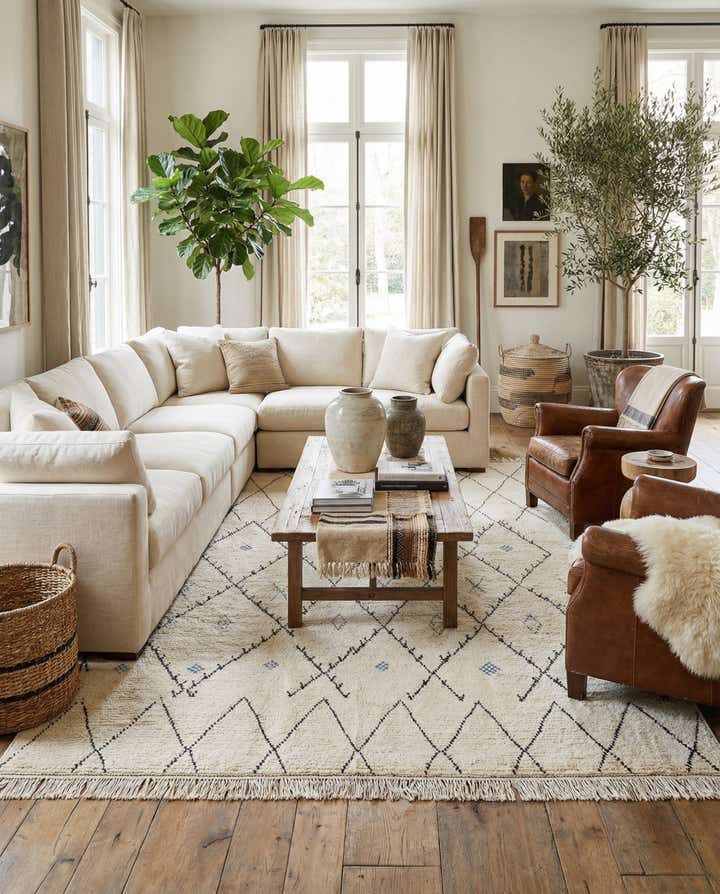 8' x 10' 8 Hand Knotted Moroccan Wool Rug