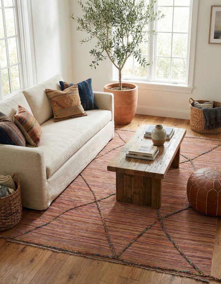 Detail image of 5' 9 x 8'  Hand Knotted Moroccan Wool Rug