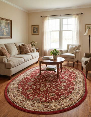 Burgundy Yasmin Oval Rug