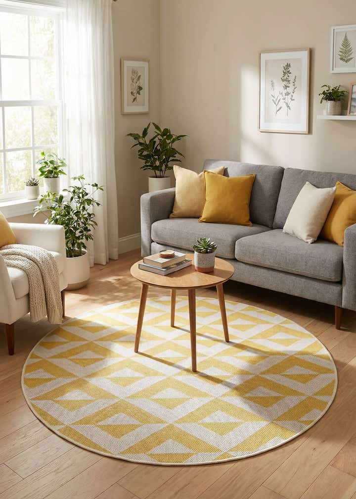 4' x 4' Easy-Clean Jill Zarin Napa Indoor / Outdoor Round Rug