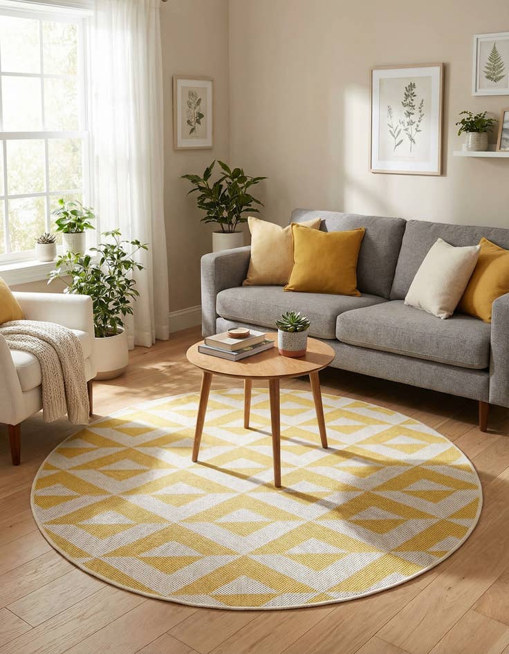 Detail image of 4' x 4'  Washable Jill Zarin Napa Indoor / Outdoor Round Rug