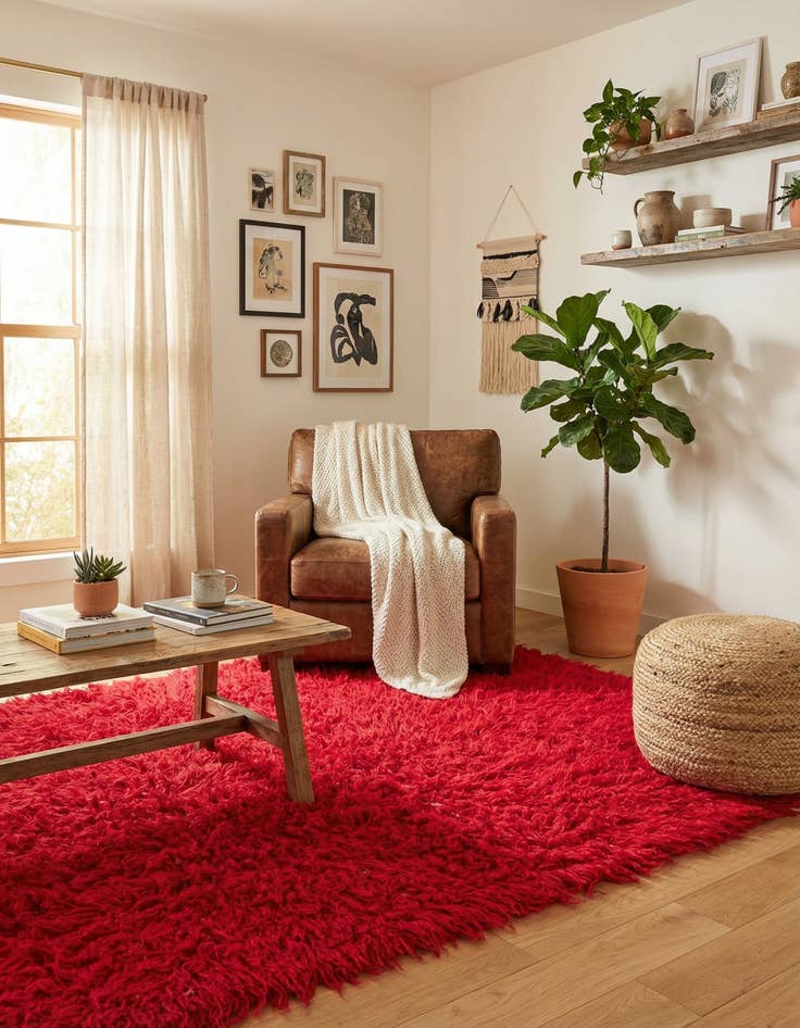 Detail image of 3' 5 x 5' 6  Hand Knotted Moroccan Wool Rug