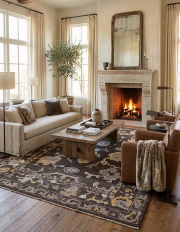 10' 2 x 14' 3 Hand Knotted Oushak Wool Rug