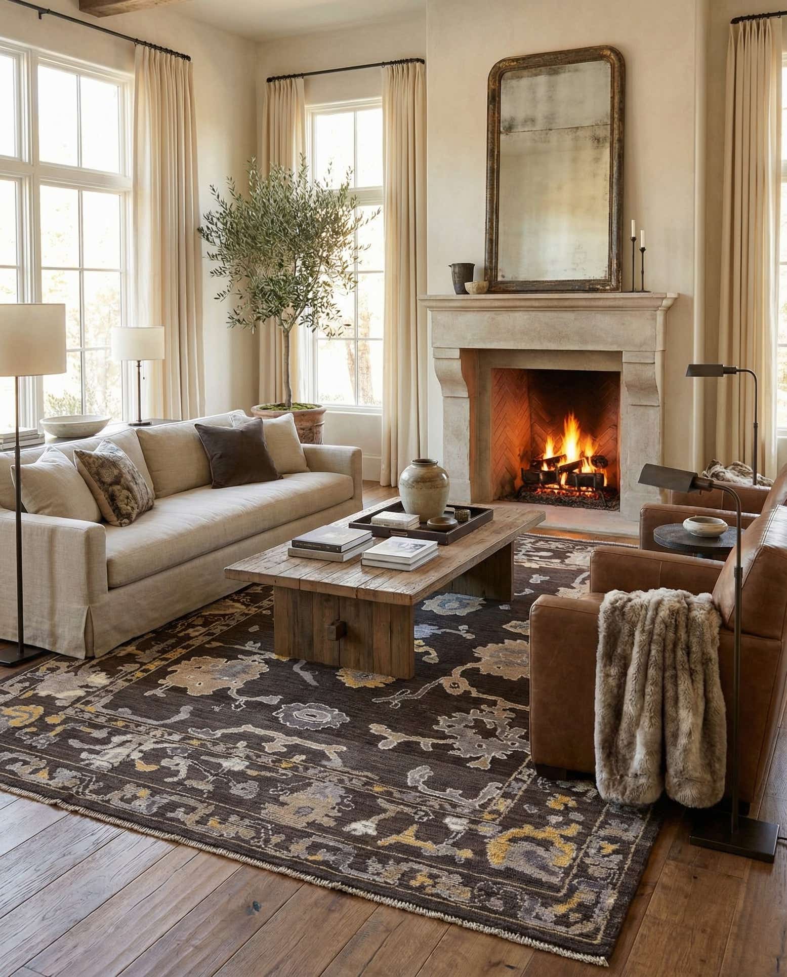 10' 2 x 14' 3 Hand Knotted Oushak Wool Rug