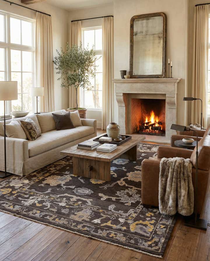 10' 2 x 14' 3 Hand Knotted Oushak Wool Rug