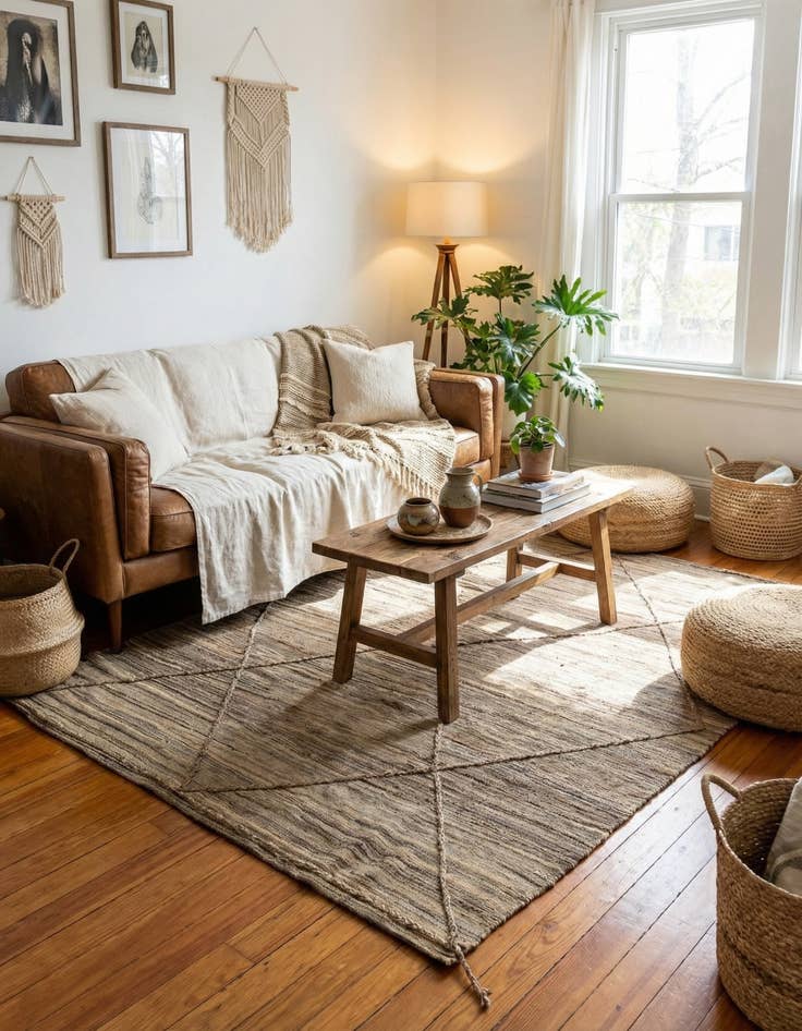 Detail image of 6' x 7' 8  Hand Knotted Moroccan Wool Rug