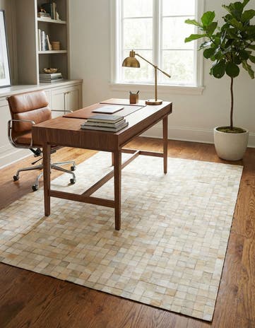 4' 1 x 5' 8 Cowhide Stocks Rug