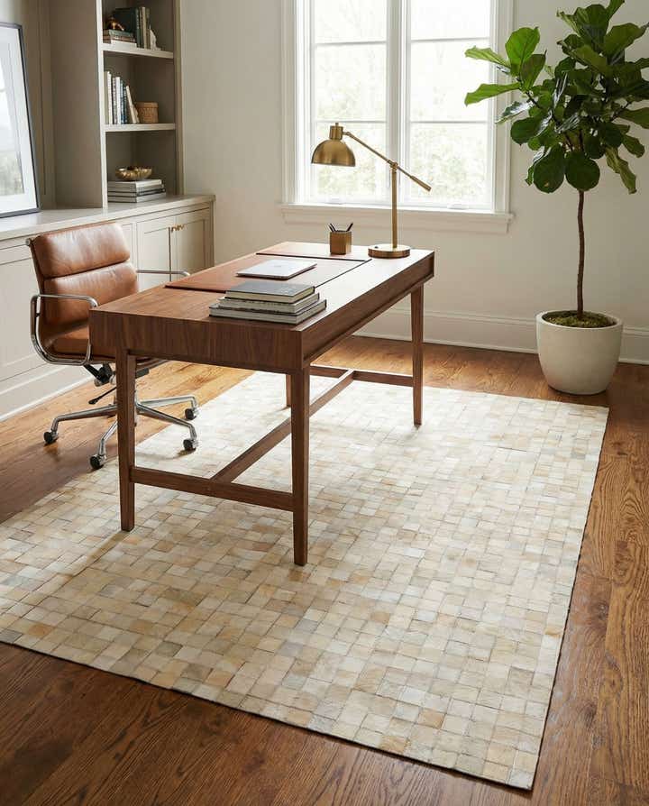 4' 1 x 5' 8 Cowhide Stocks Rug