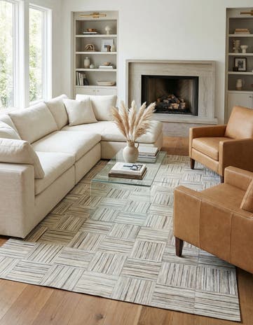 4' 11 x 8' 2 Cowhide Stocks Rug
