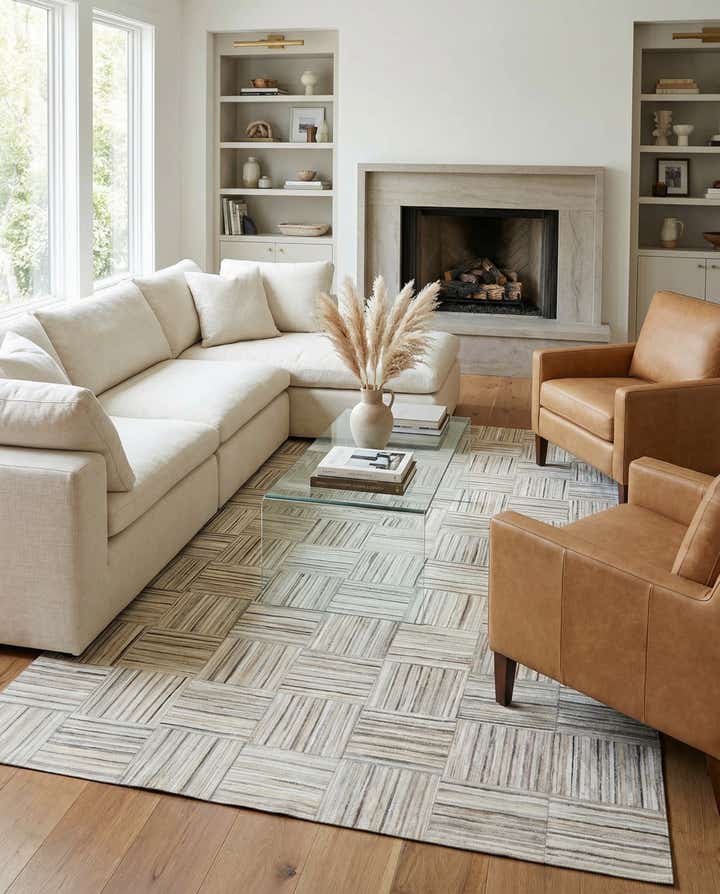 4' 11 x 8' 2 Cowhide Stocks Rug