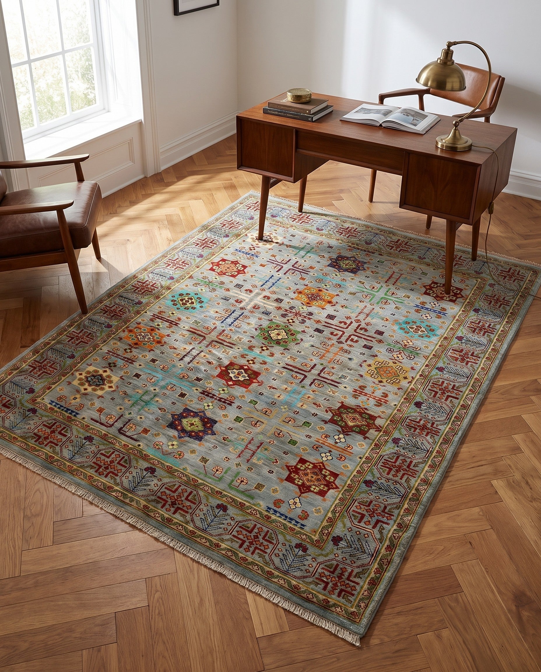 4' 11 x 6' 6 Hand Knotted Ariana Ziegler Rug