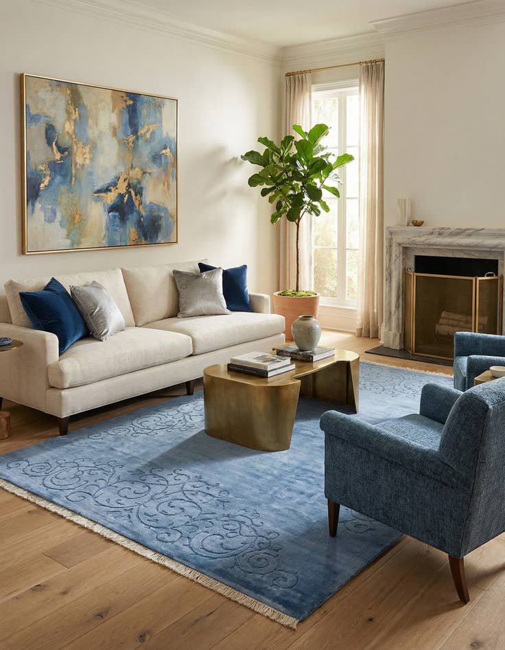 Detail image of 6' 7 x 9' 11  Hand Knotted Darya Wool Rug