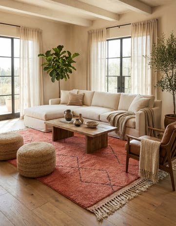 5' 9 x 8' 5 Hand Knotted Moroccan Wool Rug