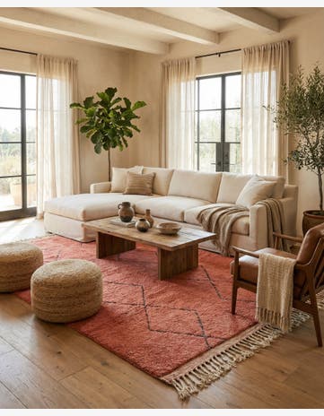 5' 9 x 8' 5 Hand Knotted Moroccan Wool Rug