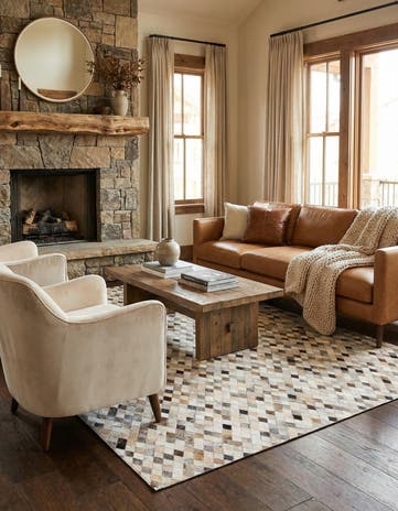6' 8 x 9' 11 Cowhide Stocks Rug