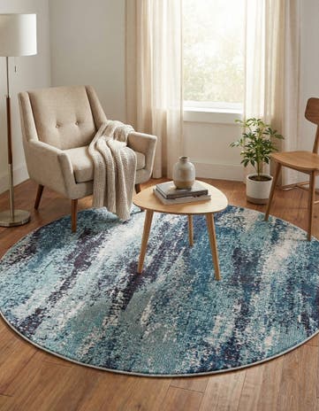 4' x 4' Washable Sevilla Round Rug