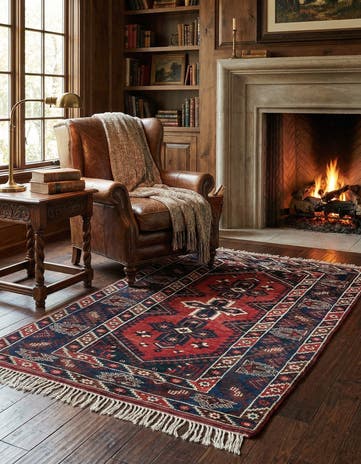 4' 3 x 6' 10 Hand Knotted Balouch Wool Rug