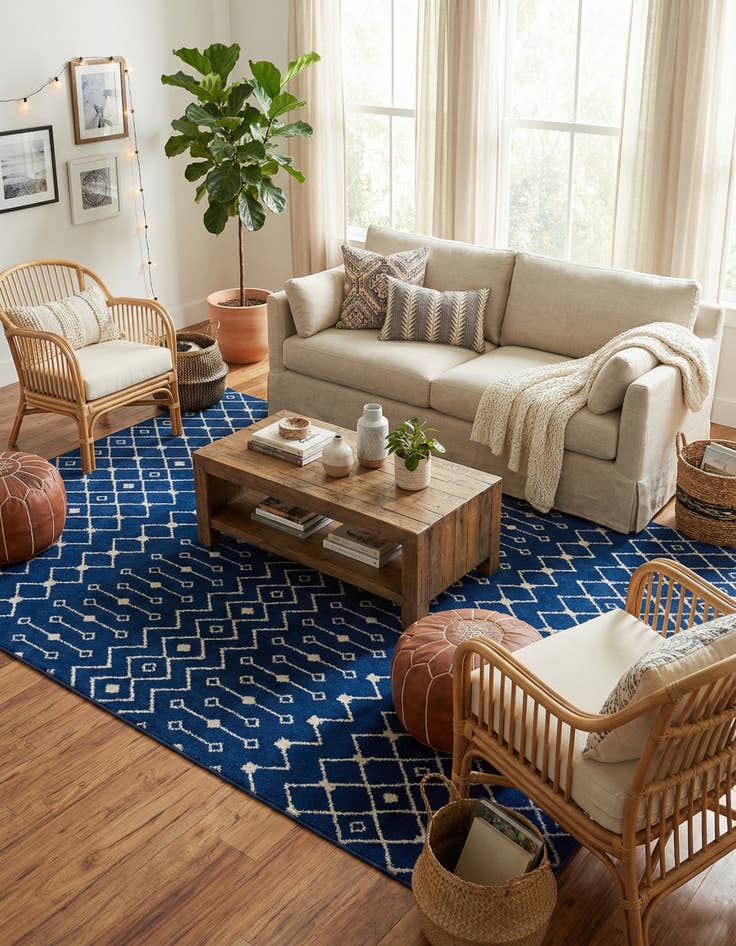 Detail image of  9' x 12' Moroccan Trellis Rug