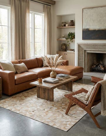 4' 9 x 6' 6 Cowhide Stocks Rug
