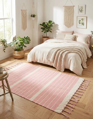 4' 1 x 6' 1 Hand Woven Chindi Cotton Rug