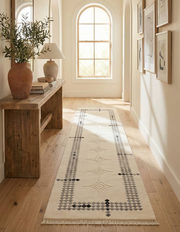 Detail image of  2' 7 x 9' 11  Hand Knotted Darya Wool Runner Rug