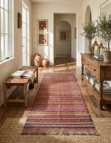 4' x 9' Hand Woven Kilim Afghan Wool Runner Rug