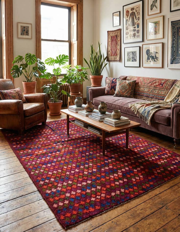 Detail image of 4' 2 x 5' 10  Hand Knotted Balouch Wool Rug