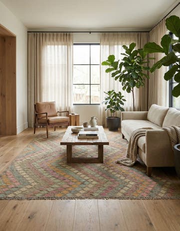 5' 10 x 8' Hand Woven Kilim Modern Wool Rug