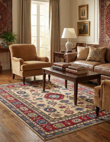 5' 1 x 7' Hand Knotted Kazak Rug