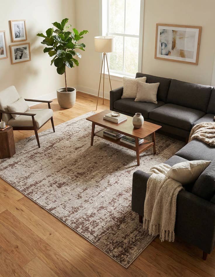 Detail image of  10' x 10'  Washable Modern Indoor / Outdoor Square Rug