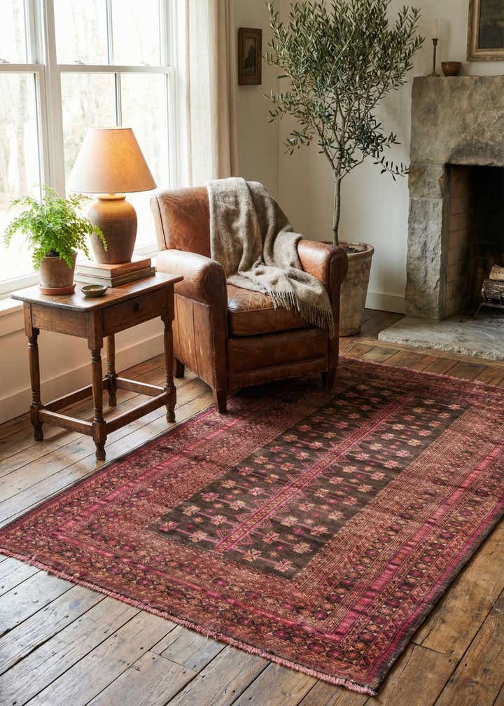 3' 3 x 4' 4 Hand Knotted Ultra Vintage Persian Wool Rug