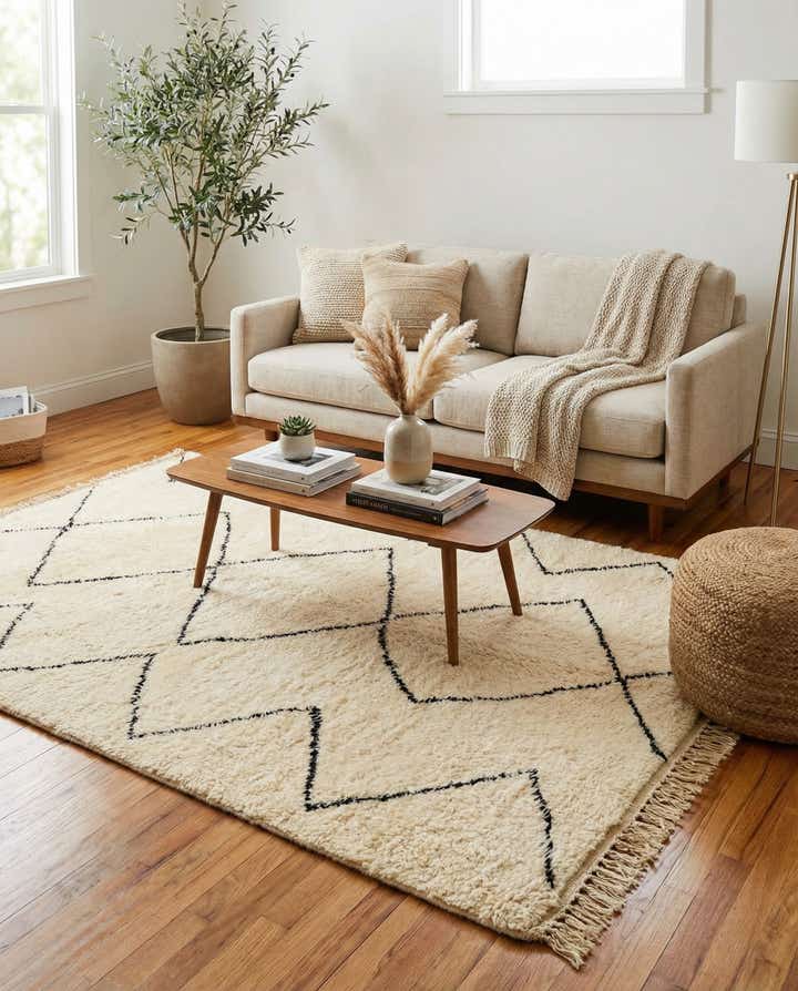 5' 1 x 7' 7 Hand Knotted Moroccan Wool Rug