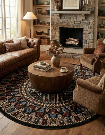 7' 10 x 7' 10 Bokhara Round Rug