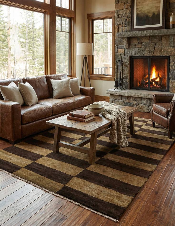 Detail image of 5' 1 x 6' 6  Hand Knotted Modern Ziegler Rug