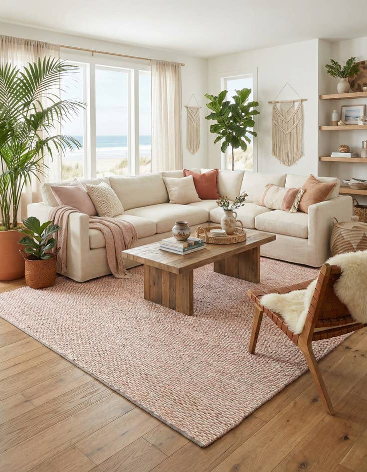 Detail image of  9' x 12'  Hand Woven Seaside Pearl Jute Rug