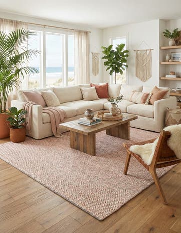 9' x 12' Hand Woven Seaside Pearl Jute Rug