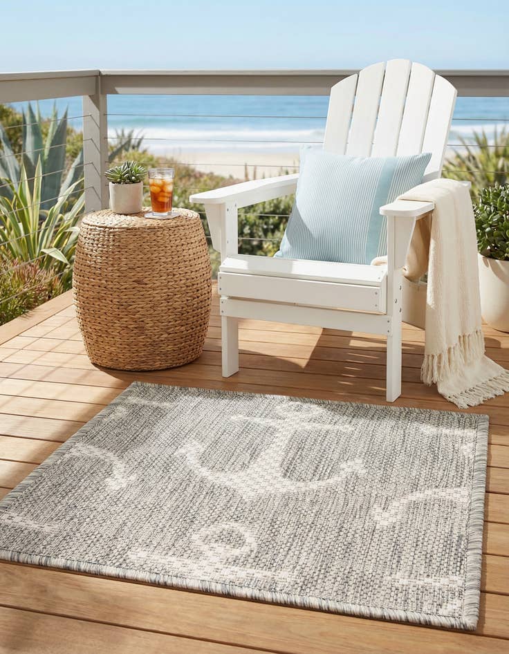 Detail image of 1' 4 x 1' 4  Washable Coastal Indoor / Outdoor Sample Rug