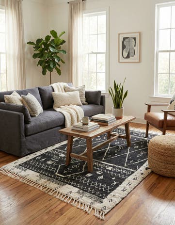 5' 3 x 8' 3 Hand Knotted Moroccan Wool Rug