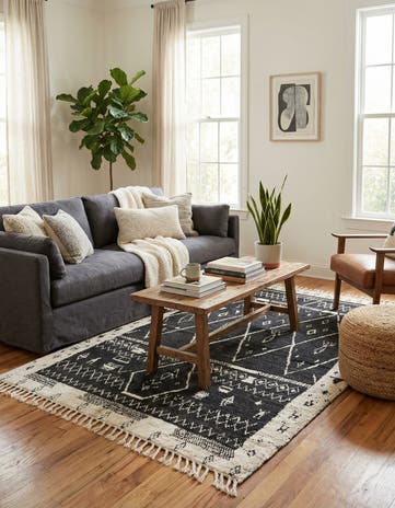 5' 3 x 8' 3 Hand Knotted Moroccan Wool Rug
