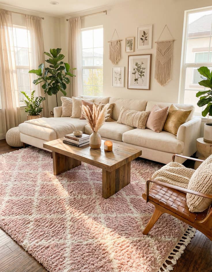 Detail image of 10' x 14' Moroccan Trellis Shag Rug