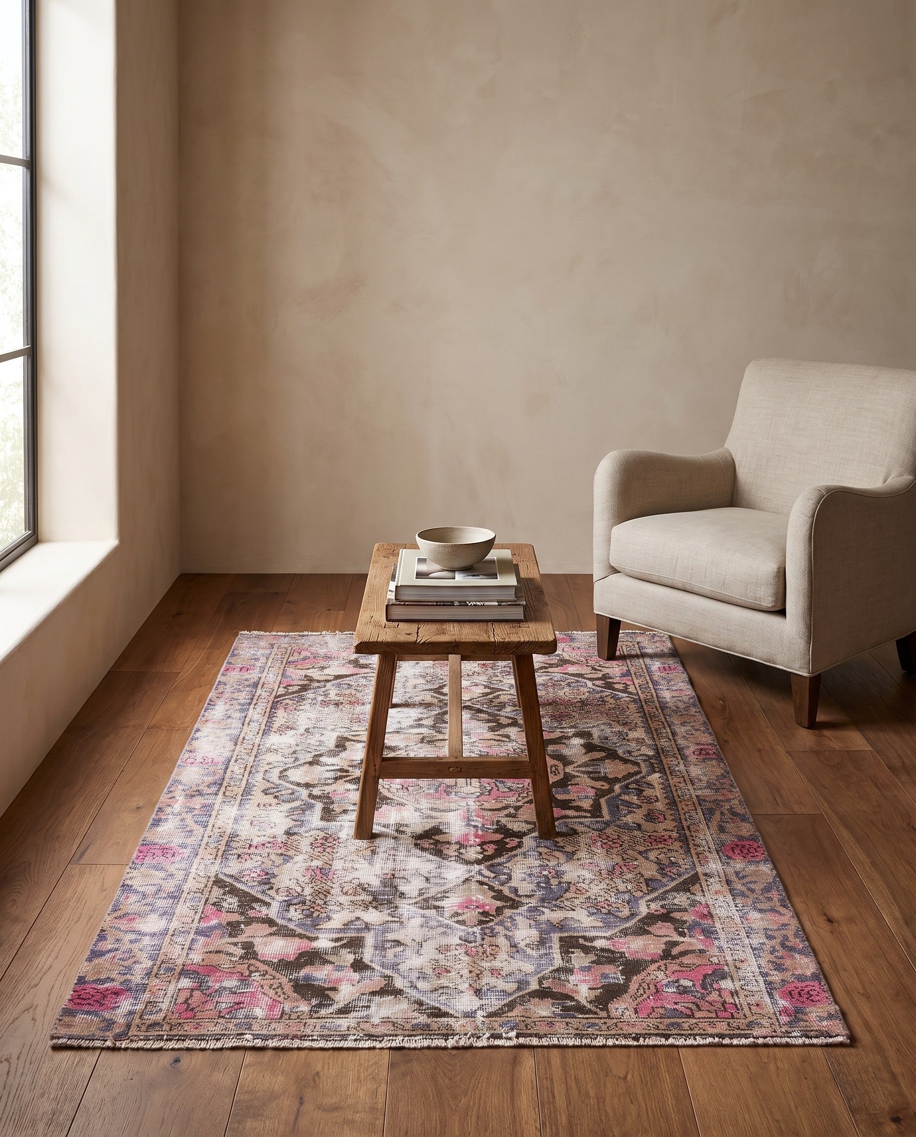 120cm x 190cm anudado a mano Ultra Vintage Alfombra Persa Lana