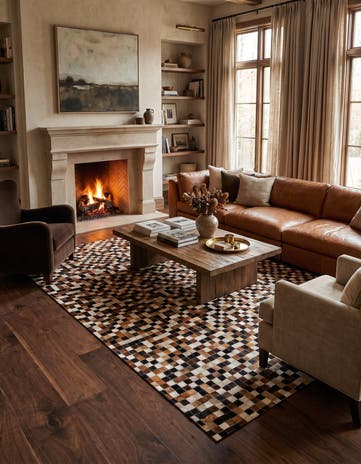 5' 6 x 7' 7 Cowhide Stocks Rug