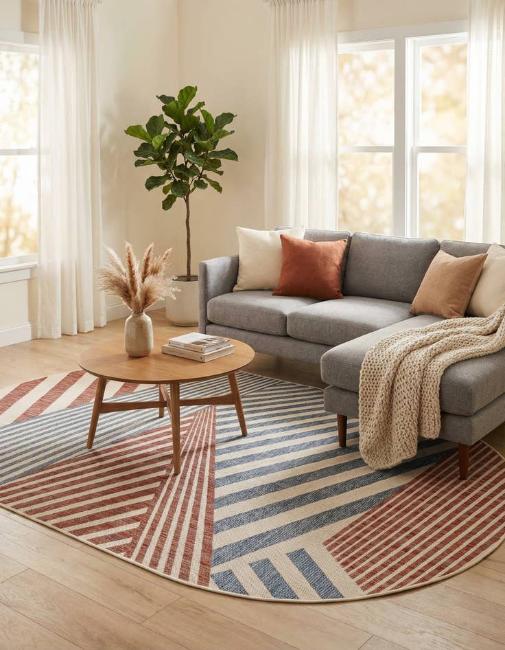 Detail image of 5' 3 x 8' Easy-Clean Jill Zarin Indoor / Outdoor Oval Rug