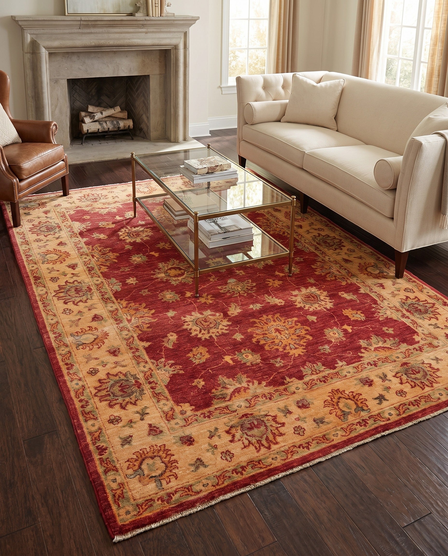 5' x 6' 9 Hand Knotted Ziegler Rug