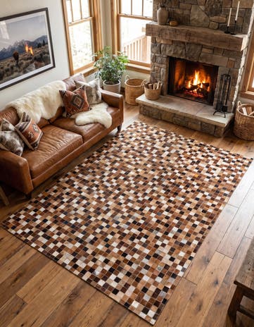 4' 8 x 6' 8 Cowhide Stocks Rug