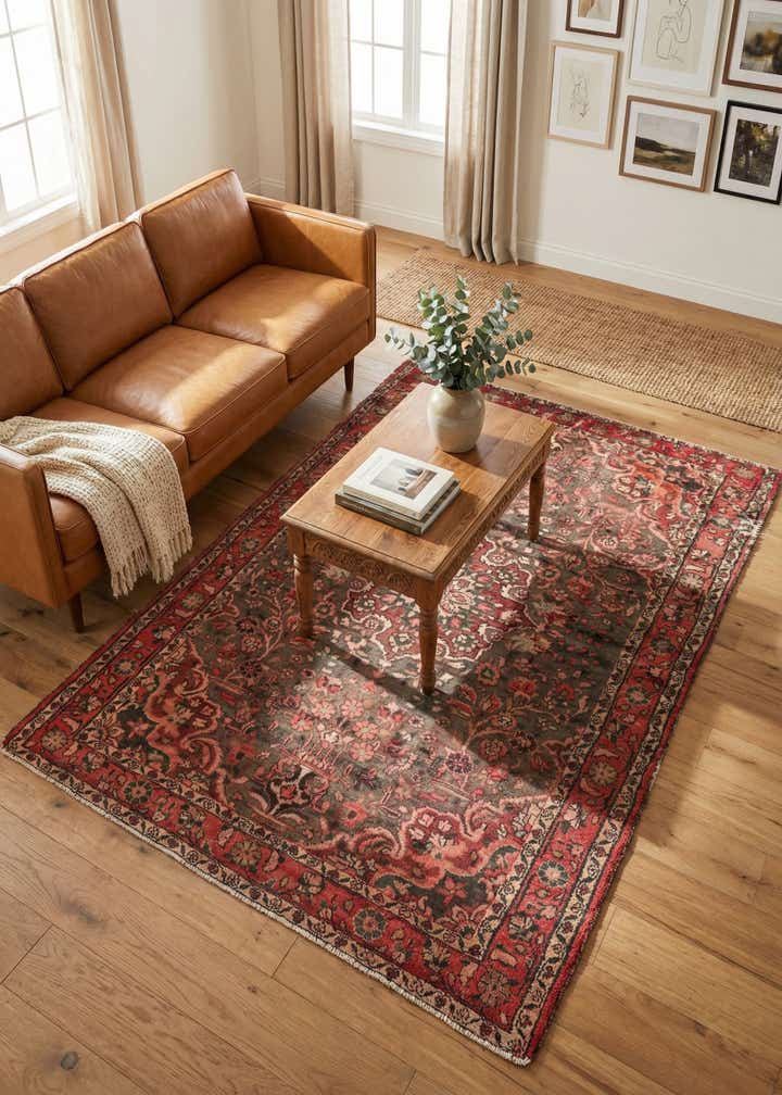 5' 2 x 7' 5 Hand Knotted Ultra Vintage Persian Wool Rug