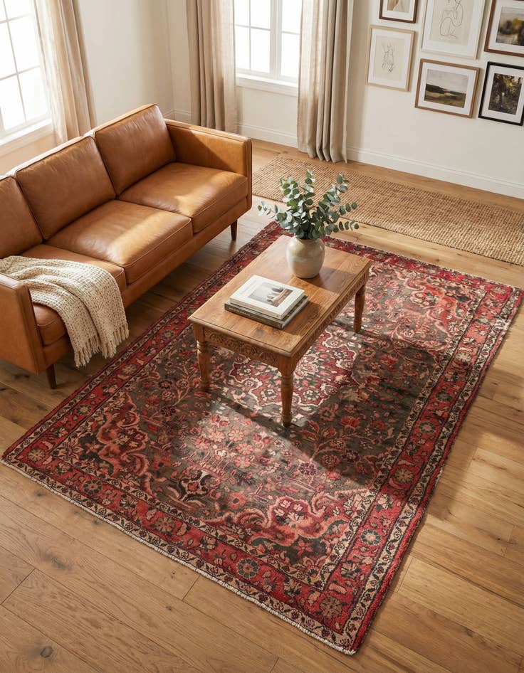 Detail image of 5' 2 x 7' 5 Hand Knotted Ultra Vintage Persian Wool Rug