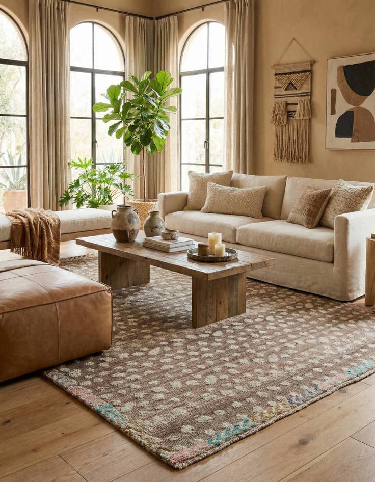 Detail image of 6' 6 x 10'  Hand Knotted Darya Wool Rug