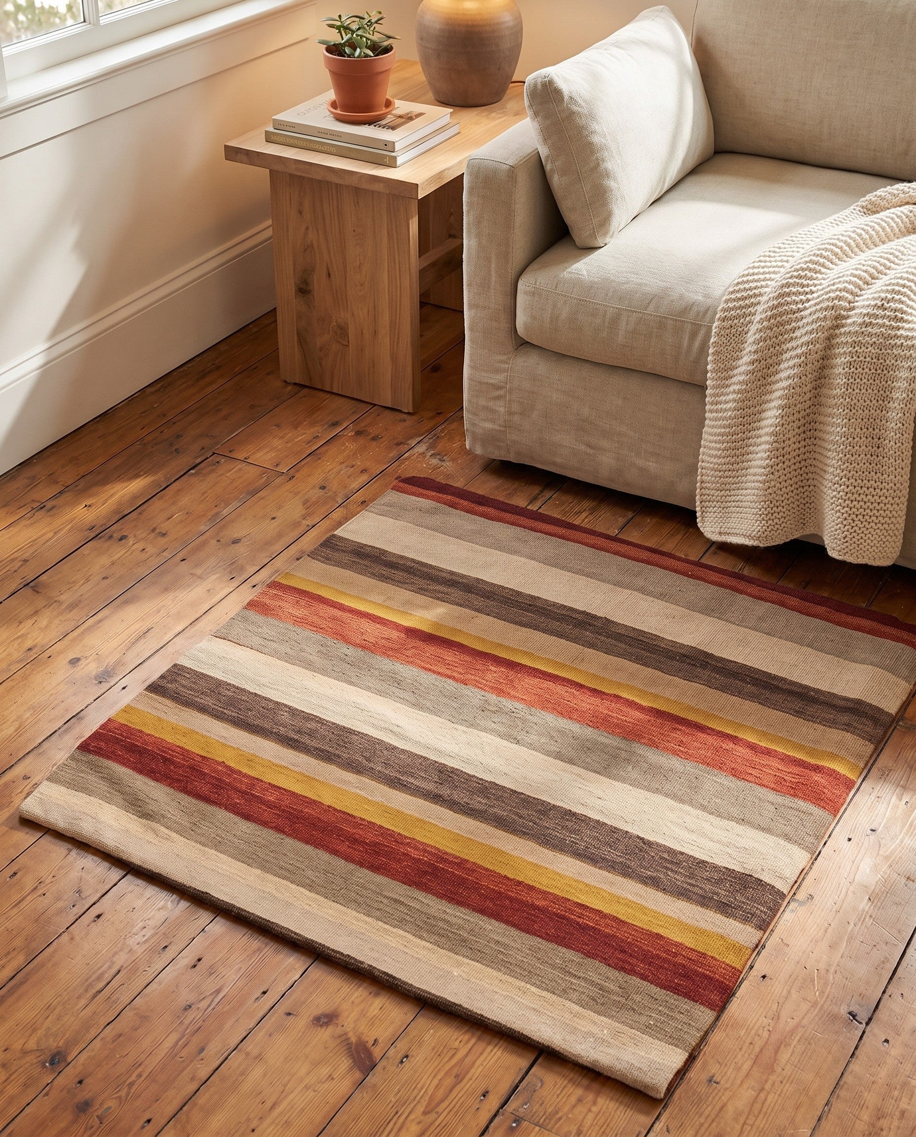 3' 1 x 3' 1 Hand Woven Pillow Wool Square Rug
